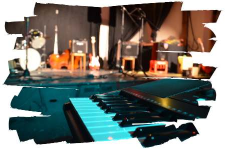 Keyboard auf Bühne